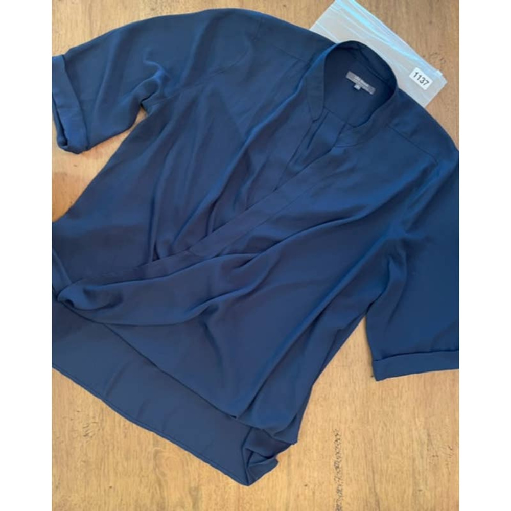 LIsa Rinna Overlay Blouse Navy - XL